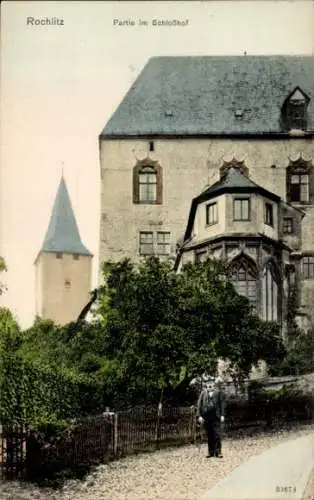 Ak Rochlitz an der Mulde Sachsen, Schlosshof