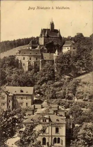 Ak Kriebstein in Sachsen, Burg, Gesamtansicht