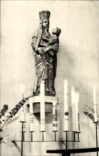 Ak Huy am Harz, Huysburg, Eine Statue der Maria mit Kind