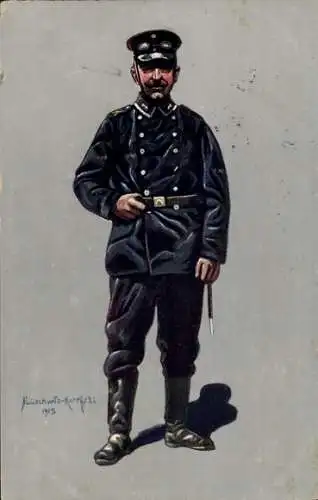 Künstler Ak Lüschwitz-Koreffski, Unteroffizier des Kraftfahr Batl. 1914-1915, I WK