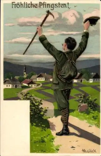 Künstler Litho Mailick, Wanderer, So leb' denn wohl