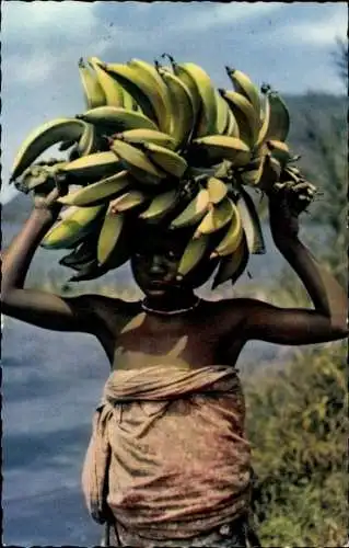 Ak Afrique en Couleurs, Mädchen mit Bananen