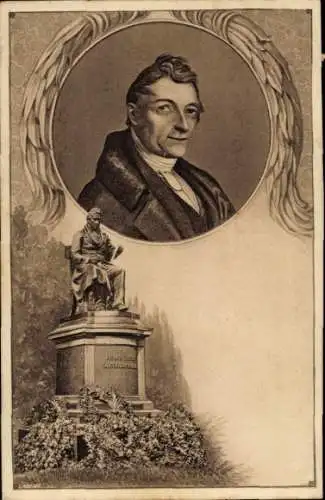 Künstler Ak Erfinder der Stenographie Franz Xaver Gabelsberger, Portrait, Denkmal