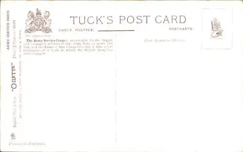 Künstler Ak Army Service Corps, Sergeant, Britischer Soldat zu Pferde