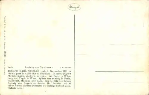 Künstler Ak Stieler J. K., L. van Beethoven, Nr. 29140