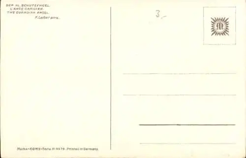 Künstler Litho Leiber, F., Der Heilige Schutzengel, l'Ange Gardien,Schlange