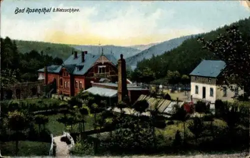 Ak Eichmühle Netzschkau im Vogtland, Blick auf Bad Rosenthal