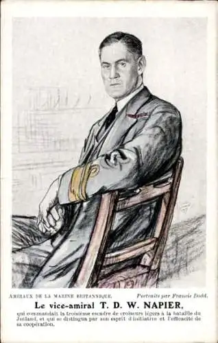 Künstler Ak Dodd, F.,Vice Admiral,T.D.W.Napier,Portrait