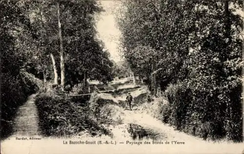 Ak La Bazoche Gouet Eure et Loir, Paysage des bords de l'Yerre