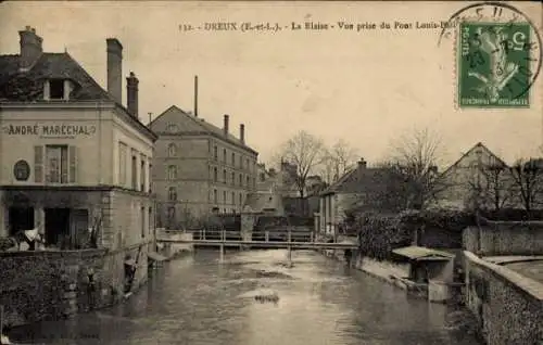 Ak Dreux Eure et Loir, La Blaise, Vue prise du Pont Louis-Philippe