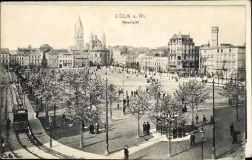 Ak Köln am Rhein, Neumarkt, Straßenbahn