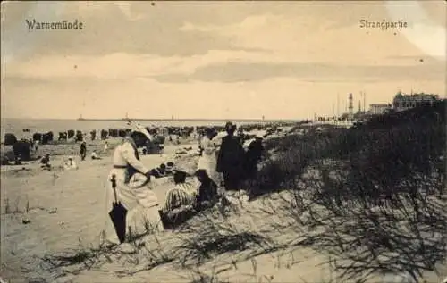 Ak Ostseebad Warnemünde Rostock, Strand