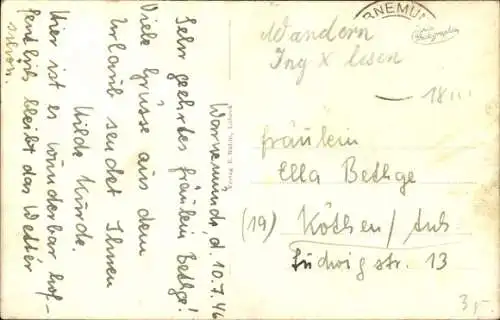 Ak Ostseebad Warnemünde Rostock, Strand vom Leuchtturm aus