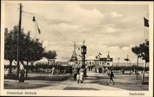 Ak Ostseebad Ahlbeck auf Usedom, Seebrücke