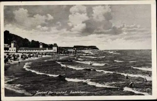 Ak Ostseebad Heringsdorf auf Usedom, Badeleben