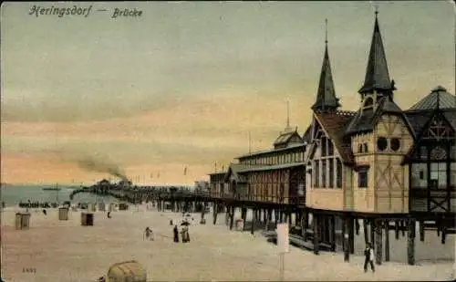 Ak Ostseebad Heringsdorf auf Usedom, Brücke