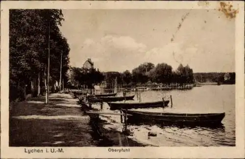 Ak Lychen in der Uckermark, Oberpfuhl, Boote