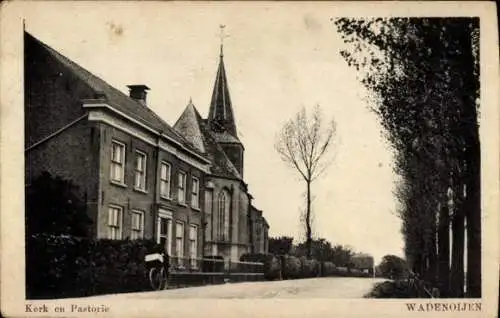 Ak Wadenoijen Gelderland Niederlande, Kirche, Pfarrhaus