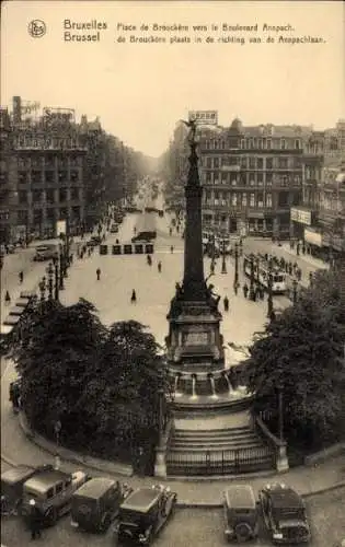 Ak Brüssel Brüssel, Boulevard Anspach, Brouckiere Platz