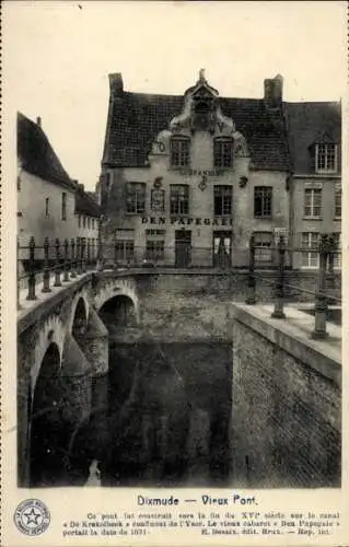 Ak Dixmude Dixmude Westflandern, alte Brücke