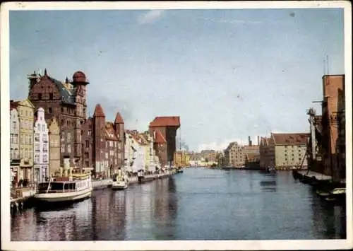 Ak Gdańsk Danzig, Blick auf Sternwarte und Krantor