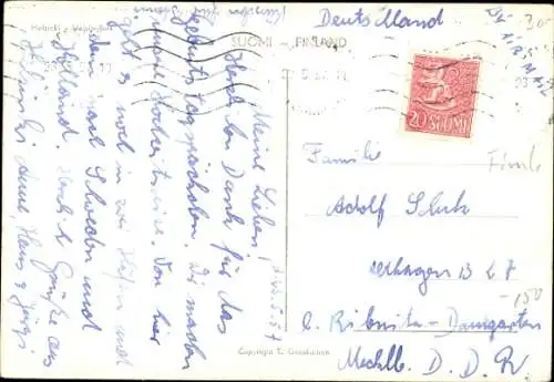 Ak Helsinki Helsingfors Südfinnland, Stadtbild, Parlament, Straßenbahn
