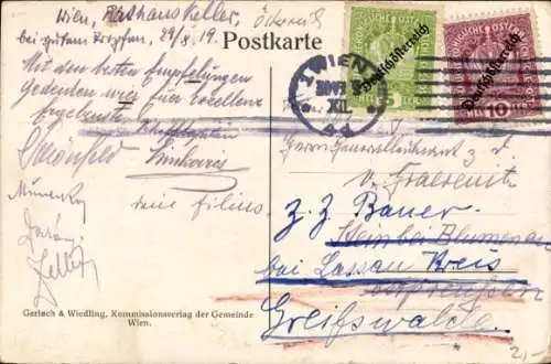 Künstler Ak Wien I., Rathauskeller, Ratsherren Stübchen, Conrad Celtis