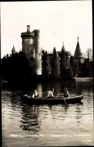 Ak Laxenburg in Niederösterreich, Franzensburg, Schlossteich