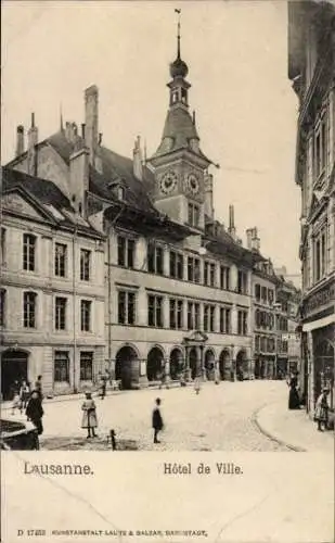 Ak Lausanne Kanton Waadt, vue générale de l'Hôtel de Ville