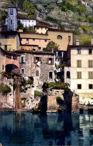 Ak Gandria Lago di Lugano Tessin Schweiz, Häuser am Ufer