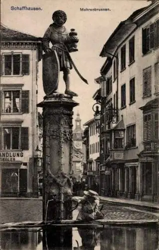 Ak Schaffhausen am Rhein Schweiz, Mohrenbrunnen