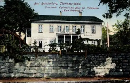 Ak Bad Blankenburg in Thüringen, Promenade, Allianzhaus Haus Gottesliebe