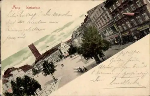 Ak Jena in Thüringen, Blick auf den Marktplatz