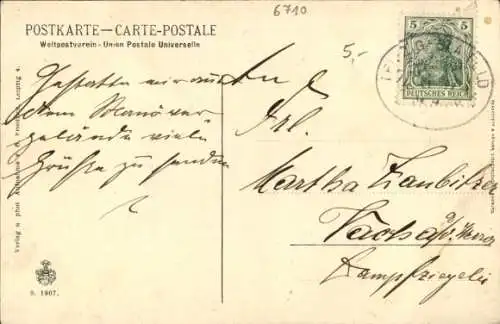 Ak Neustadt a. Orla, Gamsenteich mit Café Klemm, Häuser