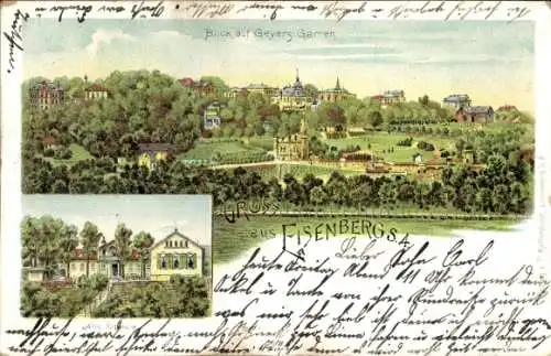 Litho Eisenberg in Thüringen, Gesamtansicht, Geyers-Garten