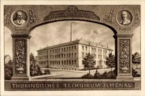 Passepartout Ak Ilmenau, Thüringisches Technikum, Jentzen, Schmidt im Portrait