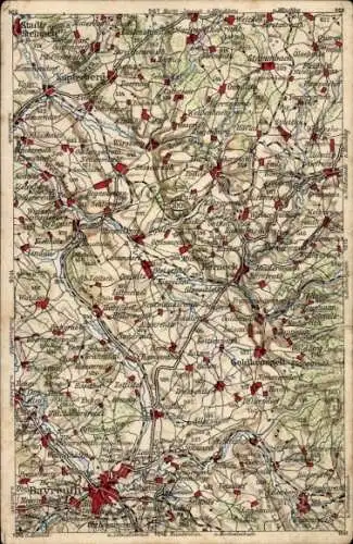 Landkarten Ak Bayreuth in Oberfranken, Goldkronach, Berneck, Kupferberg