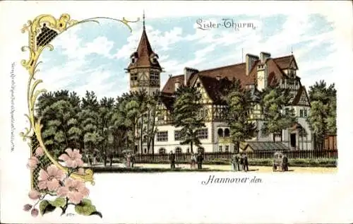 Mondschein Litho Hannover in Niedersachsen, Lister Turm