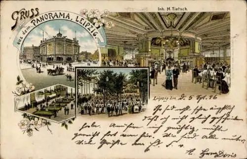 Litho Leipzig in Sachsen, Panorama, Innenansicht, Saal, Garten, Billardsaal