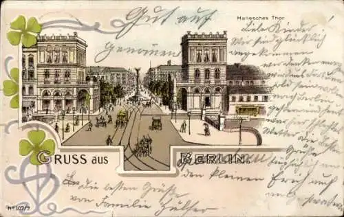 Litho Berlin Kreuzberg, Hallesches Tor, Glücksklee