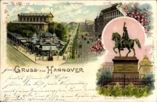 Litho Hannover in Niedersachsen, Georgstraße, Denkmal