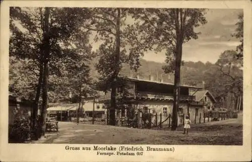 Ak Berlin Zehlendorf Wannsee, Gesamtansicht des Gasthofs Moorlake, Inh. Friedrich Braumann