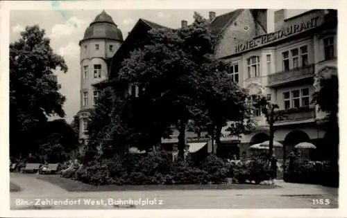 Ak Berlin Zehlendorf, Bahnhofplatz, Hotel Restaurant