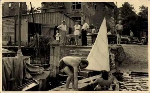 Foto Ak Berlin Zehlendorf Wannsee, See, Badende Menschen