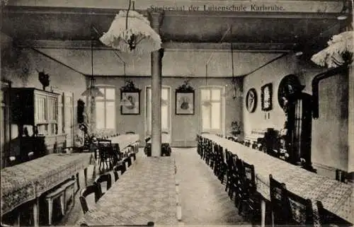 Ak Karlsruhe in Baden, Luisenschule, Speisesaal