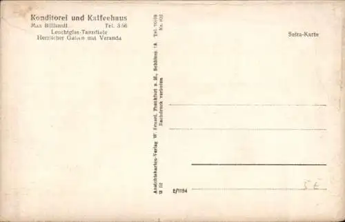 Ak Teuchern Sachsen Anhalt, Konditorei und Café, Inh. Max Billhardt