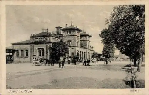 Ak Speyer am Rhein, Bahnhof