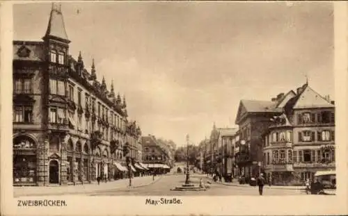 Ak Zweibrücken in der Pfalz, Max-Straße