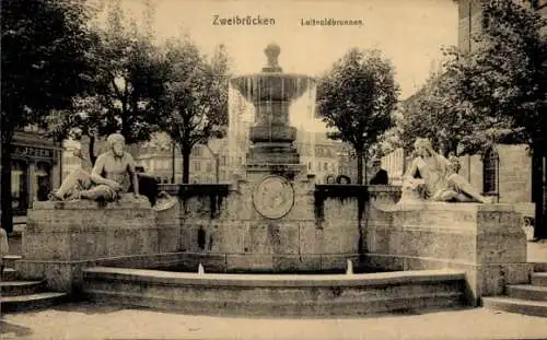 Ak Zweibrücken in der Pfalz, Luitpoldbrunnen