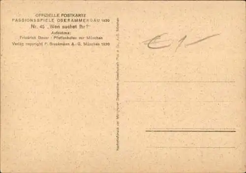 Ak Oberammergau in Oberbayern, Passionsspiel 1930, Jesus, Wen suchet ihr?